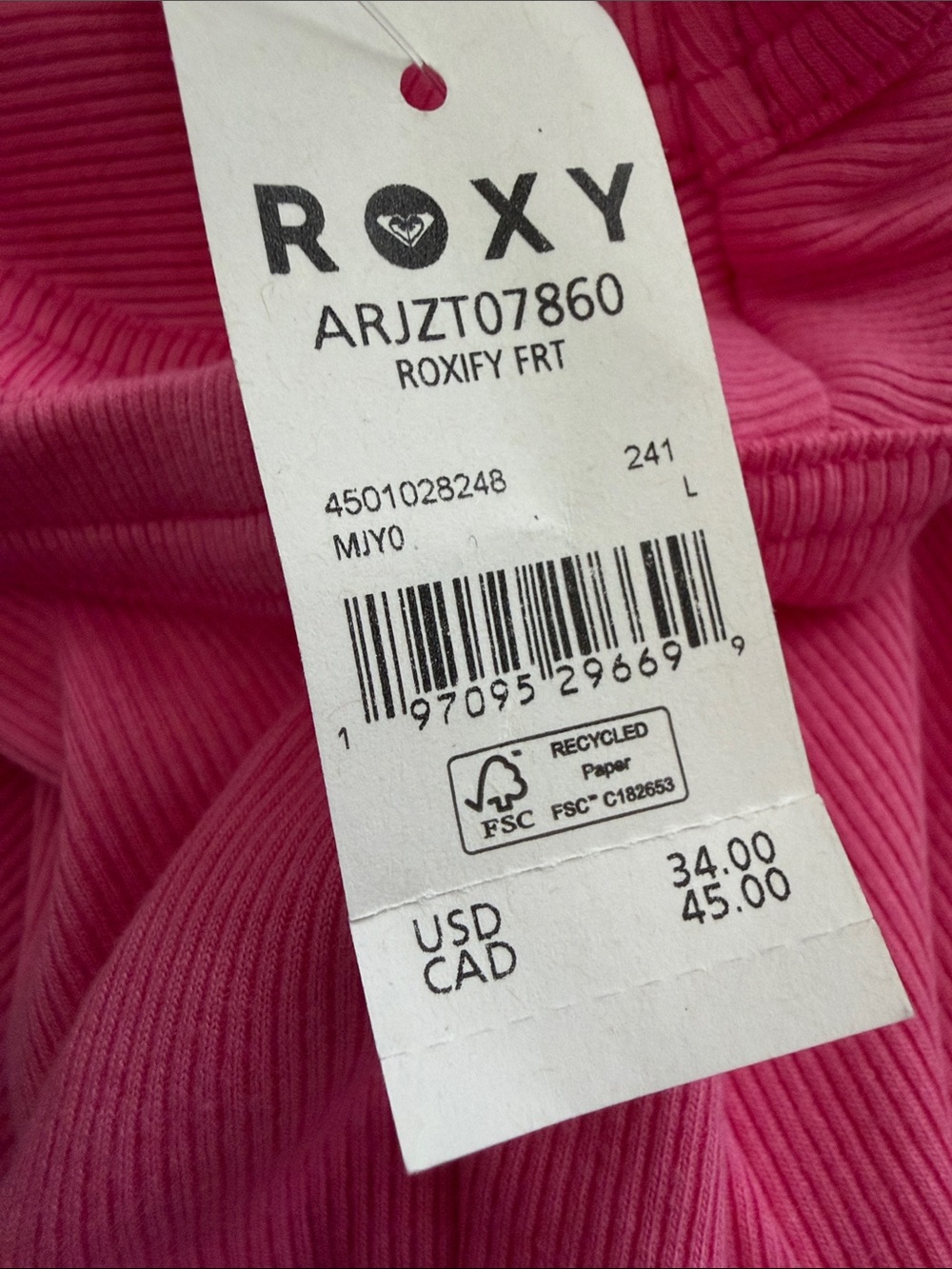 NWT Roxify Fitted Ribbed Tank large - Picture 4 of 5
